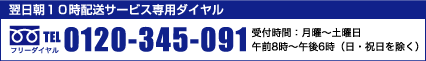 翌日朝10時配送サービス専用ダイヤル